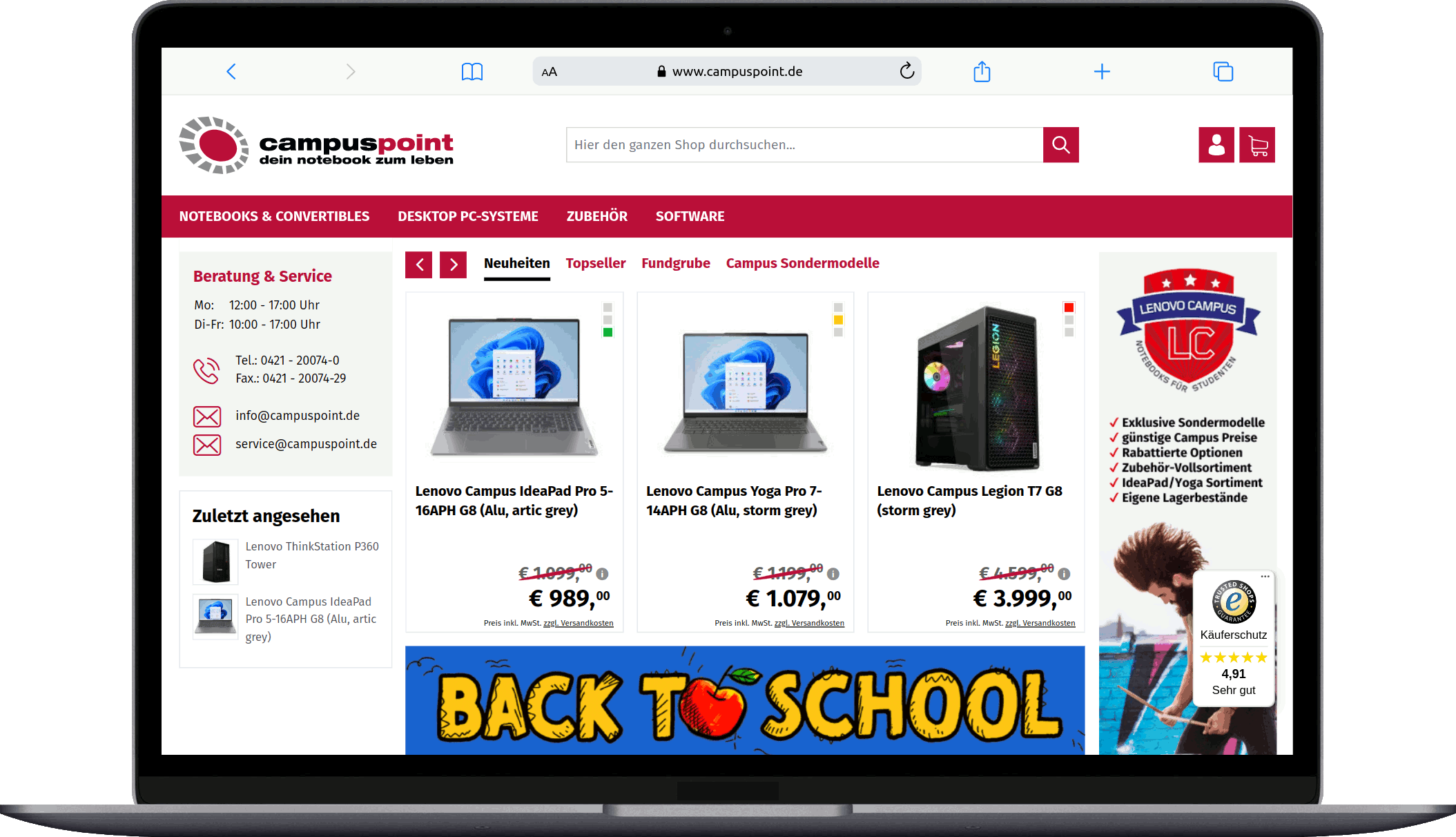 Campus Point Onlineshop Referenz